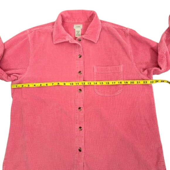 L.L. Bean Women’s Comfort Cotton Corduroy Relaxed Shirt Size L Pink - Picture 6 of 7